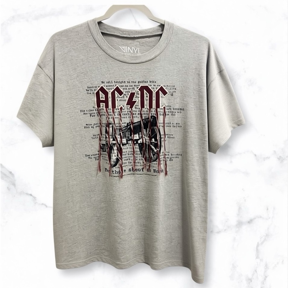 AC/DC Grey Short Sleeve Crew Neck T-Shirt Size M